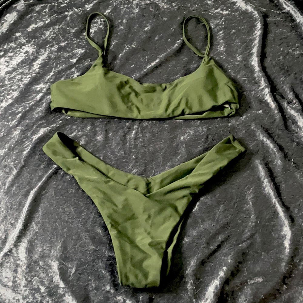 Olive Green bathing suit set